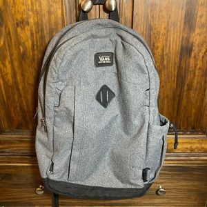 Vans Grey backpack with skateboard felcro flaps